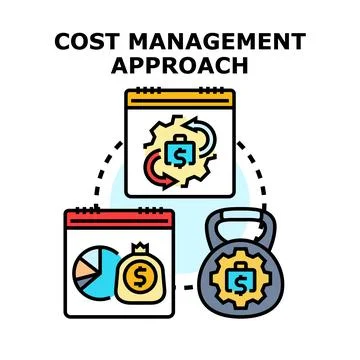 Cost management approach optimizing budget planning strategy Stock Illustration