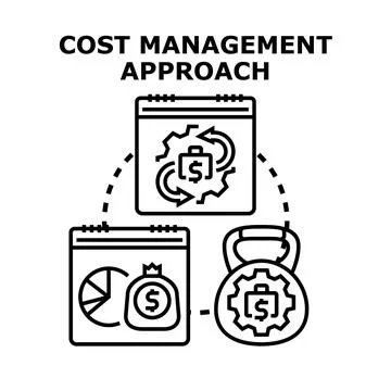 Cost management approach optimizing budget planning strategy Stock Illustration