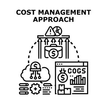 Cost management approach optimizing business expenses Stock Illustration