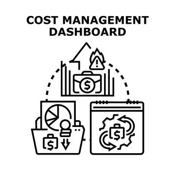 Cost management dashboard icon concept vector illustration Stock Illustration