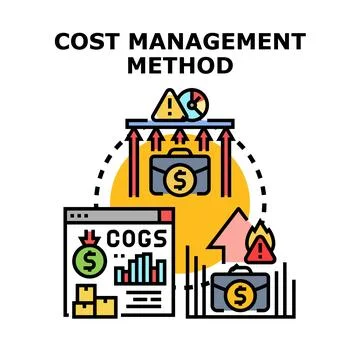 Cost management method optimizing expenses and profit Stock Illustration