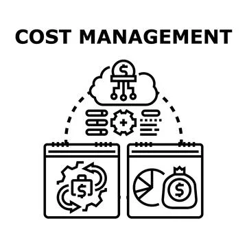 Cost management system optimizing financial planning process Stock Illustration