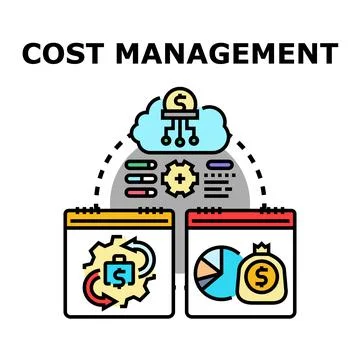 Cost management system optimizing financial planning process Stock Illustration