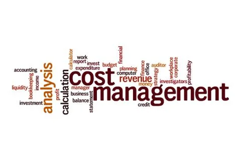 Cost management word cloud concept Illustrazione stock