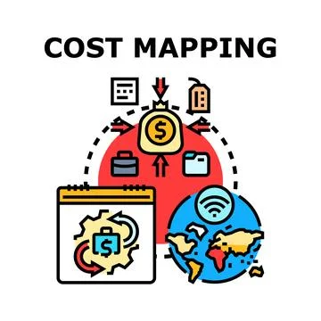 Cost mapping strategy for global financial management Stock Illustration