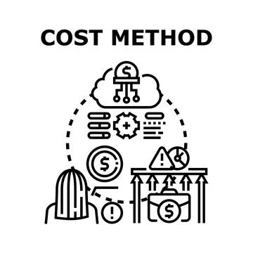 Cost method calculating financial data and business strategy 스톡 일러스트