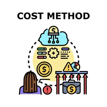 Cost method calculating financial data and business strategy 스톡 일러스트