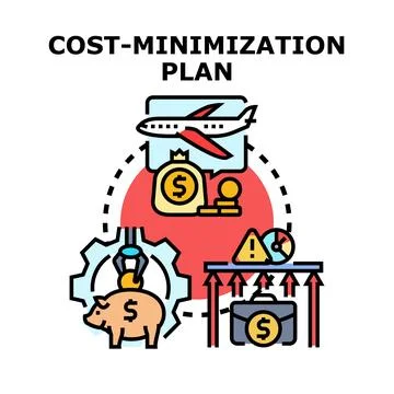 Cost minimization plan optimizing business expense strategy Stock Illustration