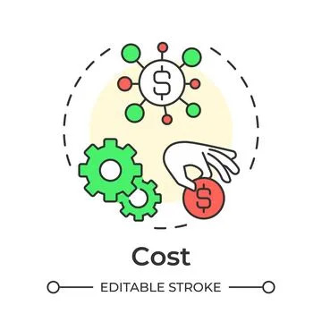 Cost multi color concept icon 스톡 일러스트