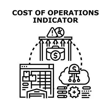 Cost of operations indicator measuring business expenses 库存插图