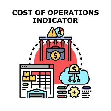 Cost of operations indicator measuring business expenses Stock Illustration