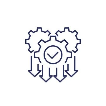 Cost optimization and efficiency line icon, vector 库存插图