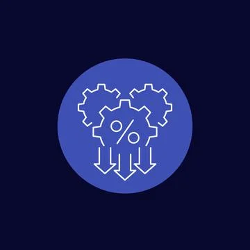 Cost optimization and efficiency, linear icon Stockillustratie