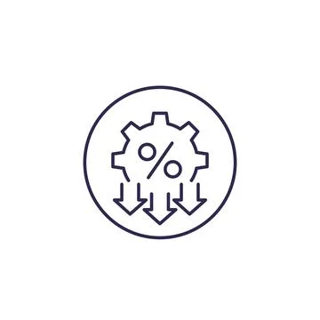 Cost optimization and efficiency, vector line icon イラスト素材