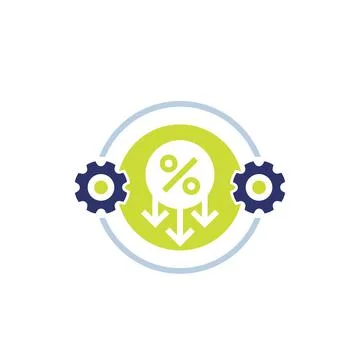 Cost optimization and reduction icon on white 库存插图