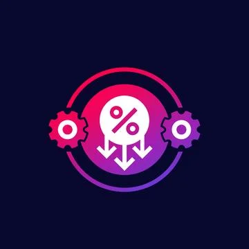 Cost optimization and reduction icon, vector Illustrazione stock