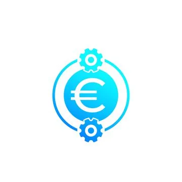 Cost optimization, efficiency, financial icon with euro Illustrazione stock