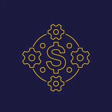 Cost optimization, efficiency, financial line vector icon Illustrazione stock