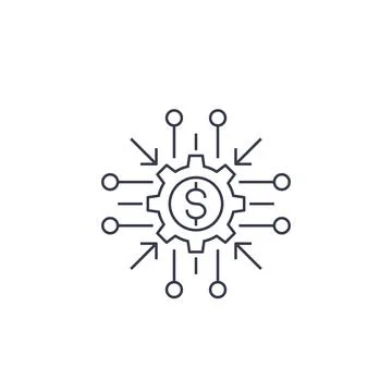 Cost optimization, efficiency icon, line style vector Illustrazione stock