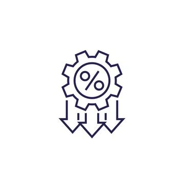Cost optimization, efficiency line icon 库存插图