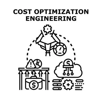 Cost optimization engineering process for business efficiency Stock Illustration