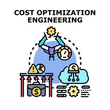 Cost optimization engineering process for business efficiency Illustration