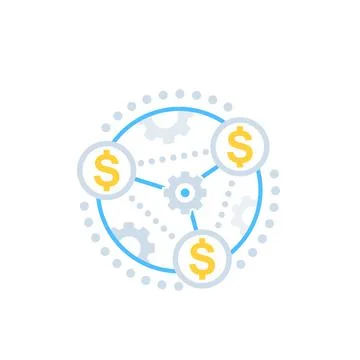 Cost optimization, finance management, efficiency, vector illustration Illustrazione stock