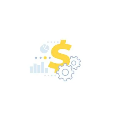 Cost optimization, financial icon in flat style, vector Illustrazione stock