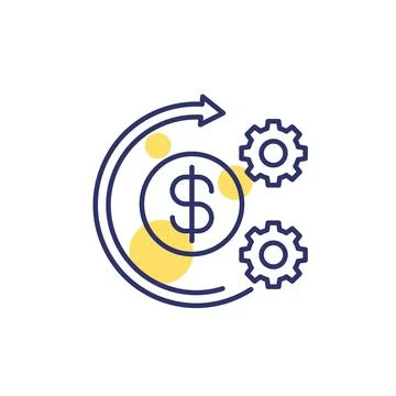 Cost optimization icon, line vector Stock Illustration