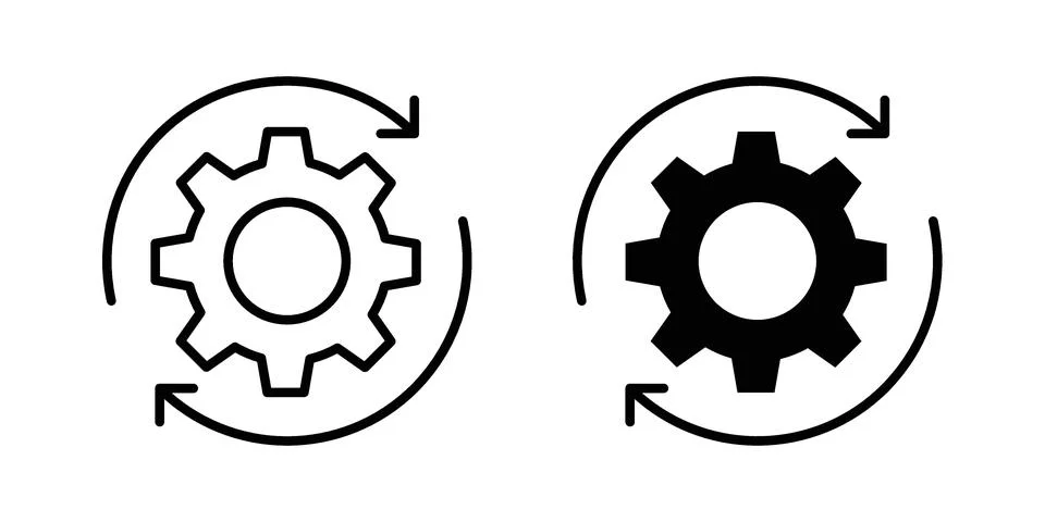 Cost optimization icon vector concepts, line and silhouette style Stockillustratie