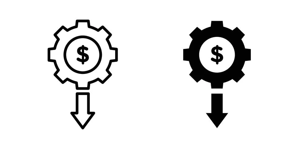 Cost optimization icon for web projects Stockillustratie