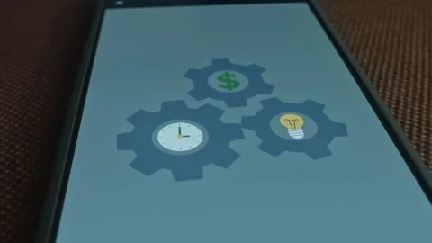 Cost optimization ideas, production efficiency icon, presentation Stock Footage 309561519
