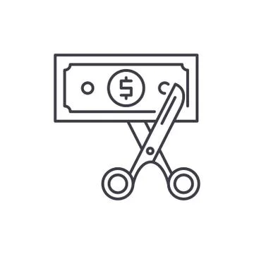 Cost optimization line icon concept. Cost optimization vector linear Stock Illustration