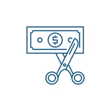 Cost optimization line icon concept. Cost optimization flat vector symbol, sign Stock Illustration