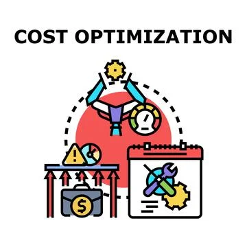 Cost optimization managing business expenses and budget control Illustrazione stock