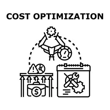 Cost optimization managing business expenses and budget control Stock Illustration