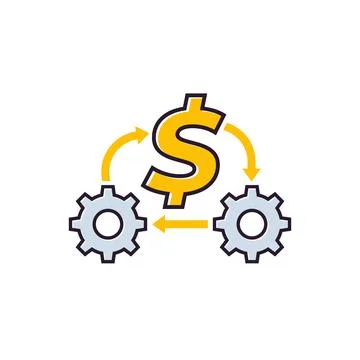 Cost optimization or expenses reduction, vector icon 스톡 일러스트