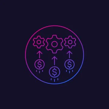 Cost optimization or reduction vector linear icon Stock Illustration