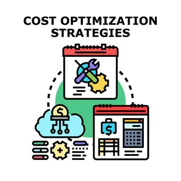 Cost optimization strategies planning management and analytics イラスト素材