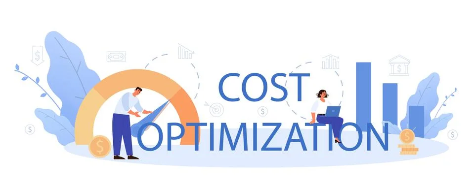Cost optimization typographic header. Idea of financial 스톡 일러스트