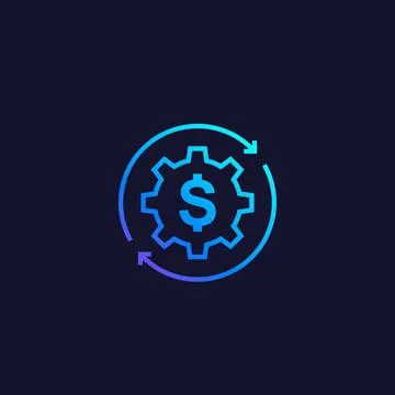 Cost optimization, vector icon with gradient イラスト素材