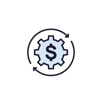Cost optimization, vector icon on white Illustrazione stock
