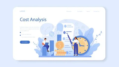 Cost optimization web banner or landing page. Idea of financial 스톡 일러스트