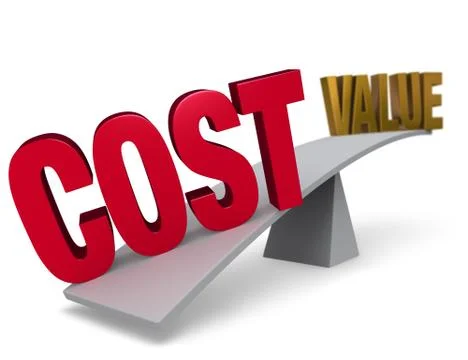 Cost Outweighs Value Stock Illustration