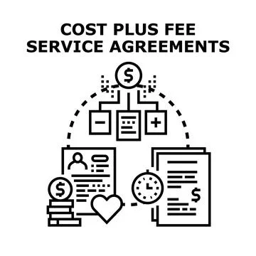 Cost plus fee service agreements concept illustration Stock Illustration