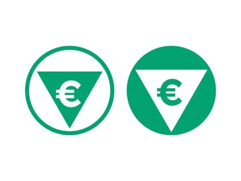 Cost price euro decrease and grow vector icon Stock Illustration