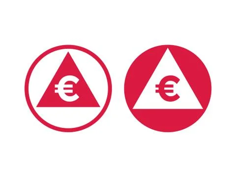 Cost price euro decrease increase index icon Stock Illustration