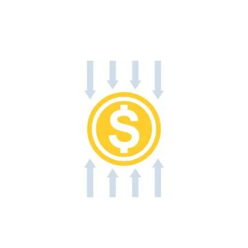 Cost reduce, optimization, efficiency, financial concept vector Stock Illustration