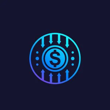 Cost reduce, optimization, financial concept vector icon Stock Illustration