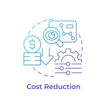 Cost reduction blue gradient concept icon Stock Illustration